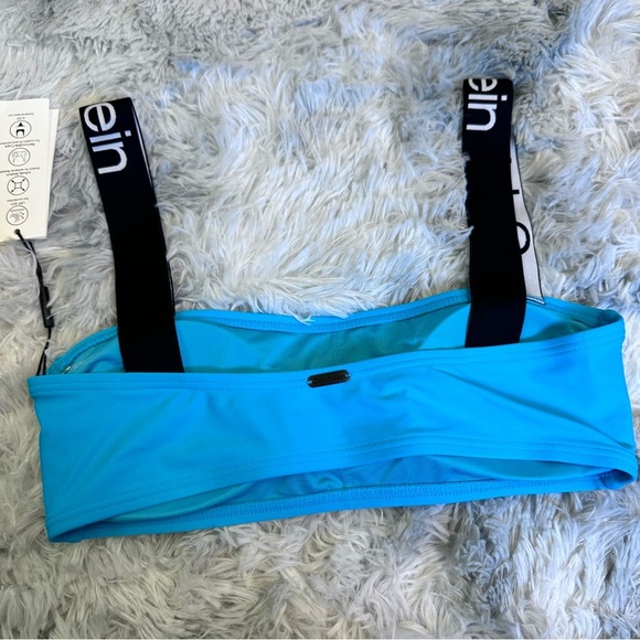 Calvin Klein TROPICAL WATERS Logo-Straps Bikini Swim Top, - Picture 2 of 8